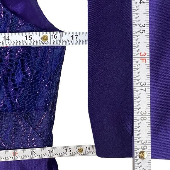 Lace Mikado Dress Womens 8 Purple Fairycore Prom Formal‎ Whimsigoth Quinceanera - Picture 13 of 14